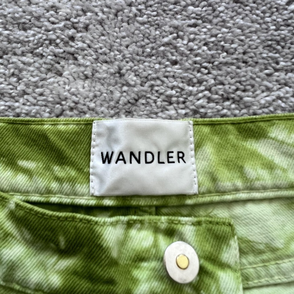 Wandler Magnolia Wide Leg Jeans Womens 31 Green High Rise Made Italy Tie Dye - Picture 7 of 16